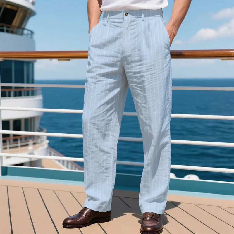 Herren elegante Streifen-Hose