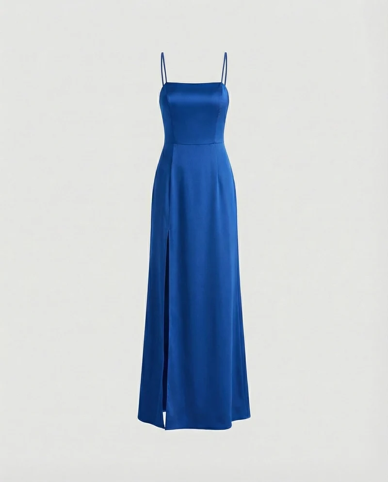 Damen Elegantes Abendkleid mit schwingendem Rock und tiefem Schlitz