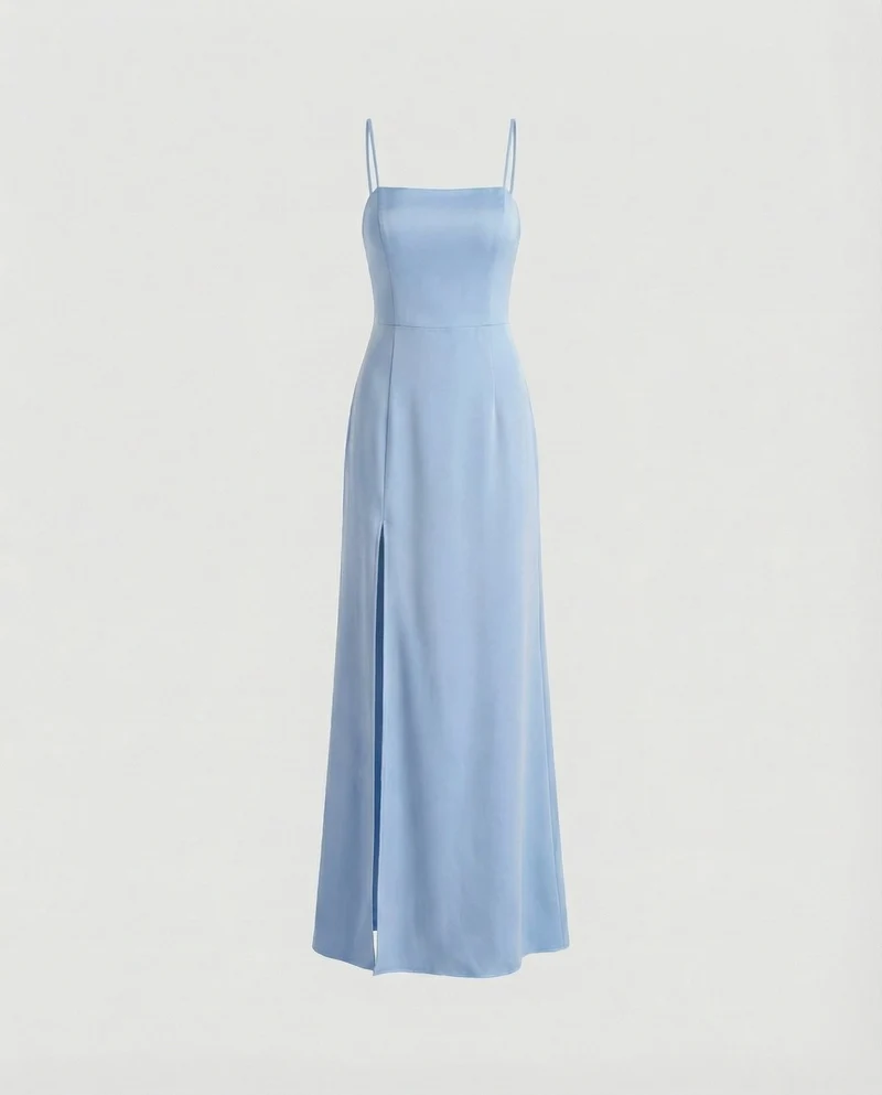 Damen Elegantes Abendkleid mit schwingendem Rock und tiefem Schlitz