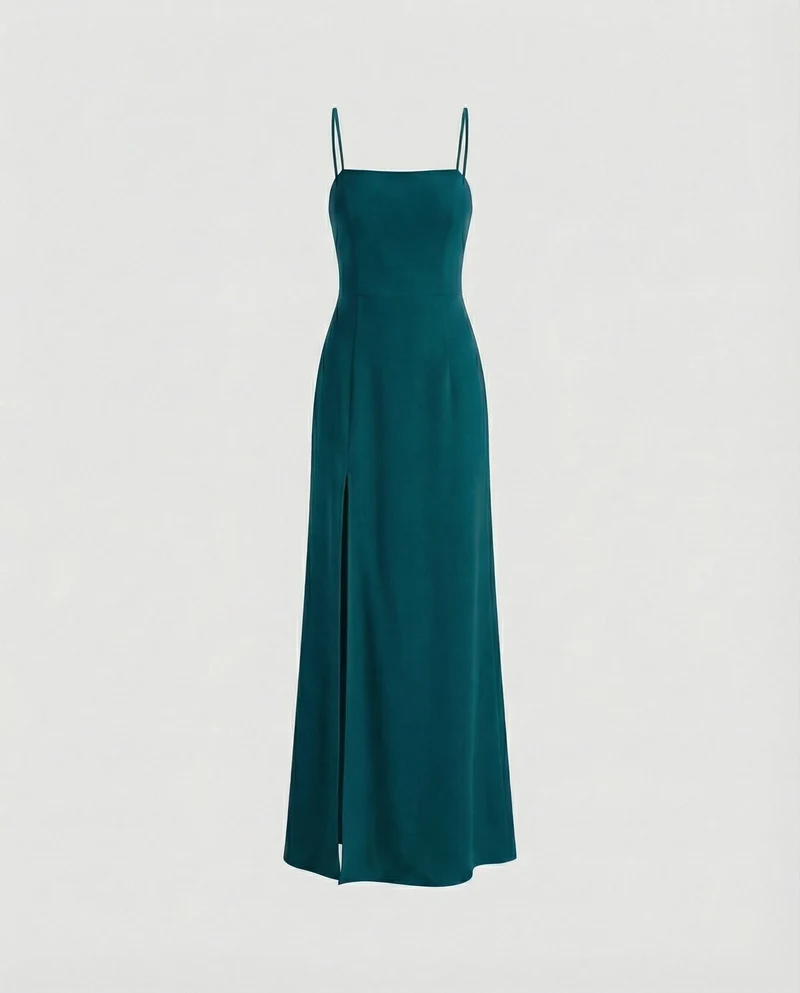 Damen Elegantes Abendkleid mit schwingendem Rock und tiefem Schlitz