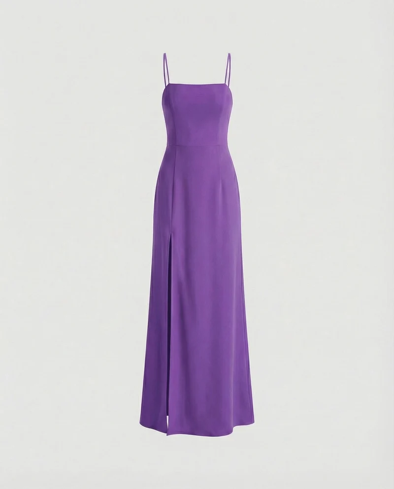 Damen Elegantes Abendkleid mit schwingendem Rock und tiefem Schlitz