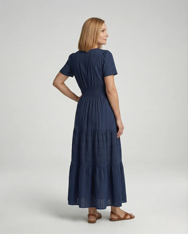 Freizeitkleid Damen Midikleid Falten