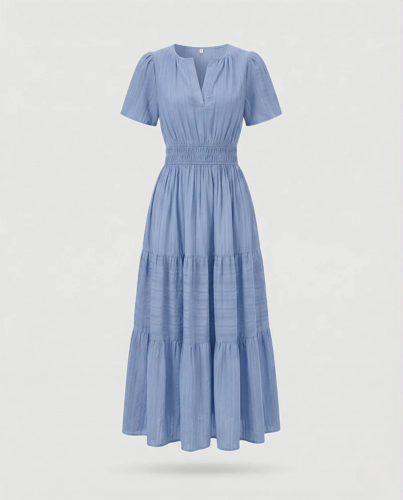 Freizeitkleid Damen Midikleid Falten