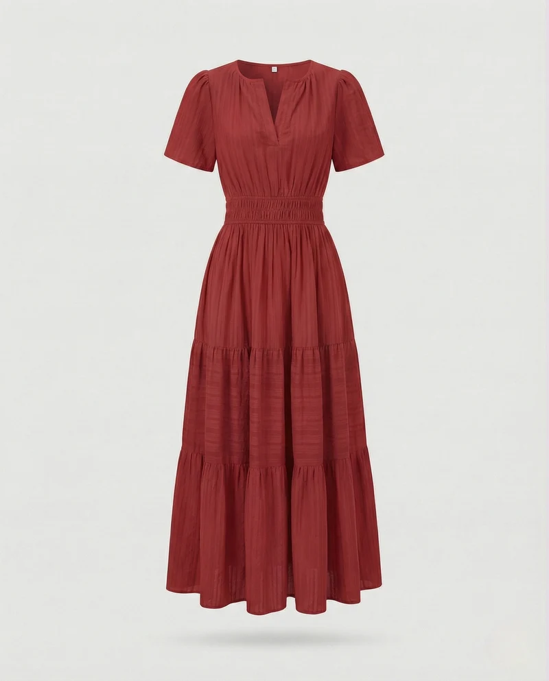Freizeitkleid Damen Midikleid Falten