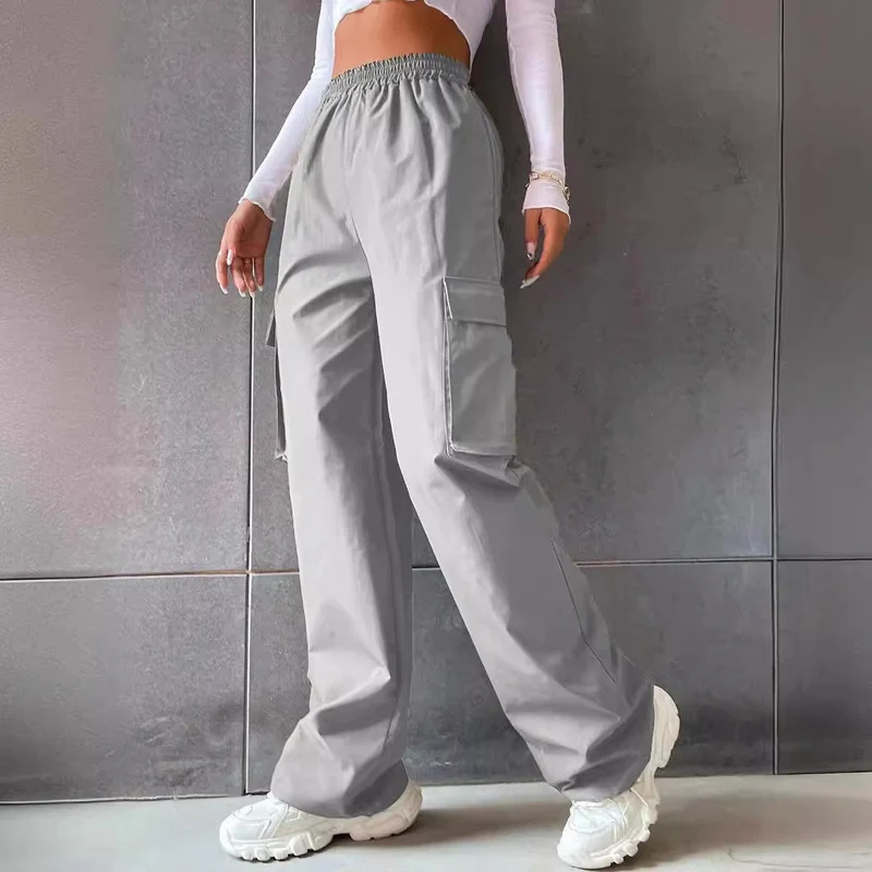 Damen Cargo-Hose mit seitlichen Taschen und elastischem Bund