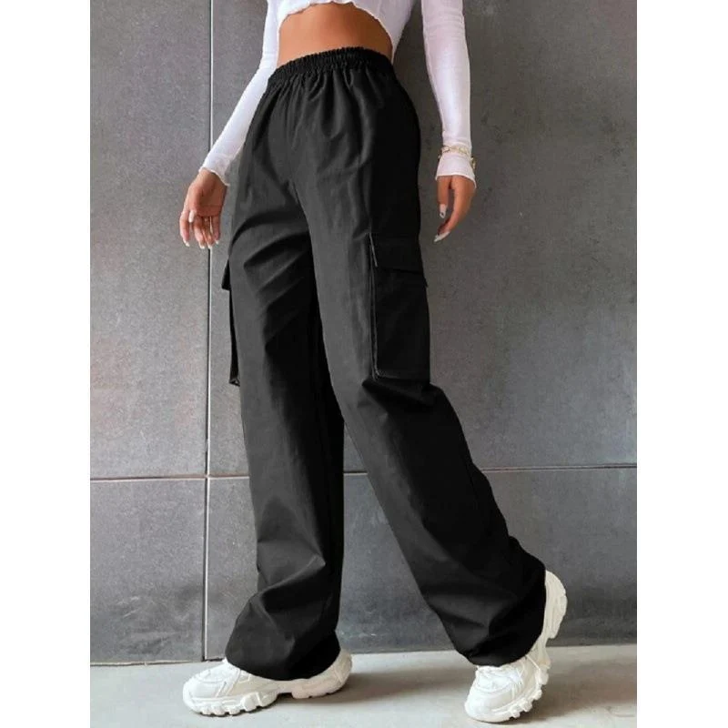 Damen Cargo-Hose mit seitlichen Taschen und elastischem Bund