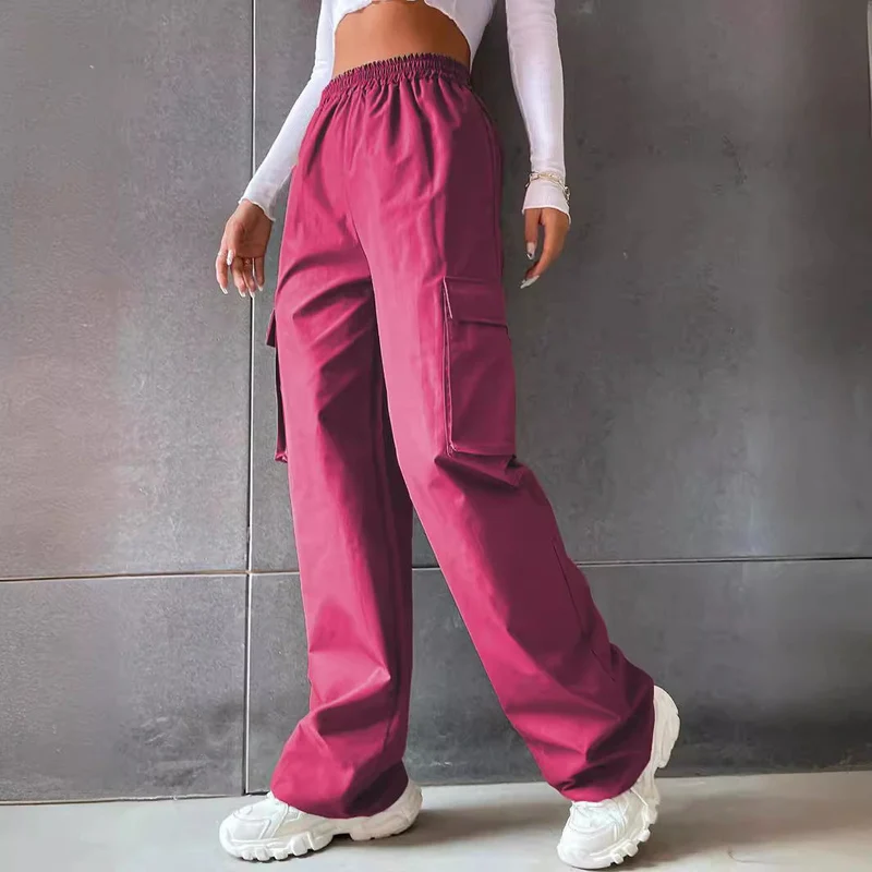 Damen Cargo-Hose mit seitlichen Taschen und elastischem Bund