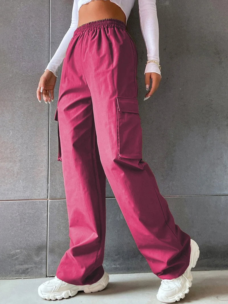 Damen Cargo-Hose mit seitlichen Taschen und elastischem Bund