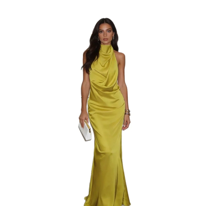 Damen Elegantes Abendkleid mit asymmetrischem Kragen Nord Taschen
