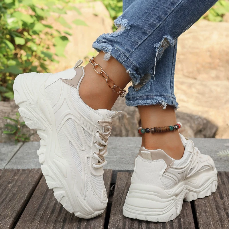 Damen Chunky Sneakers mit dämpfender Sohle und atmungsaktivem Obermaterial