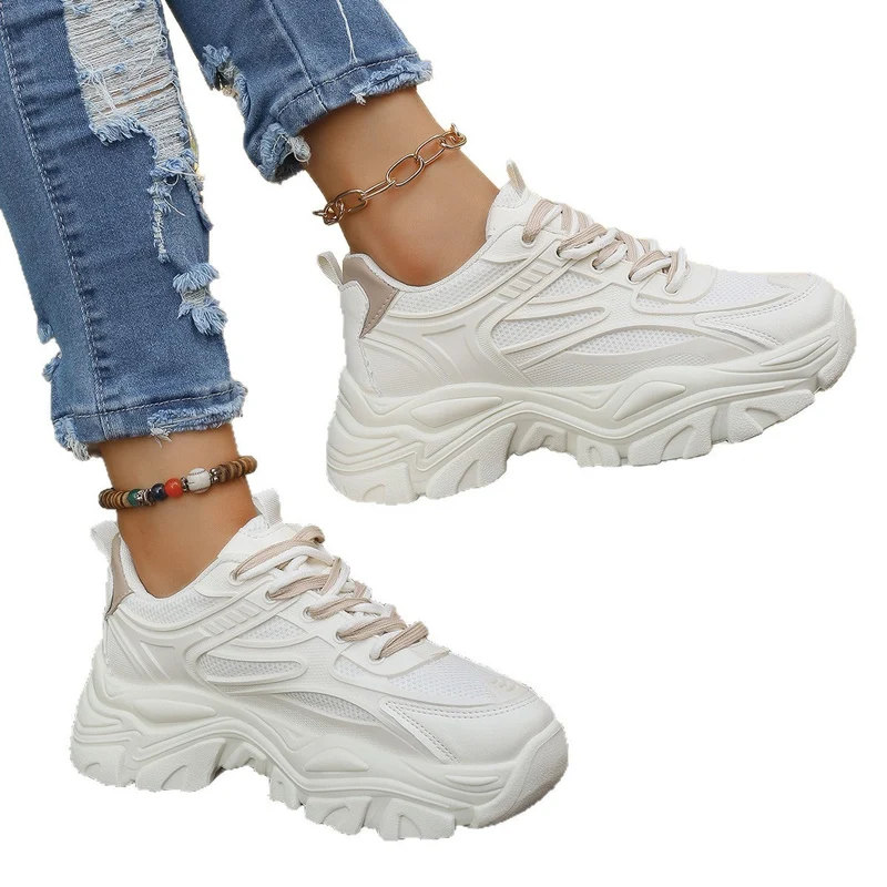 Damen Chunky Sneakers mit dämpfender Sohle und atmungsaktivem Obermaterial