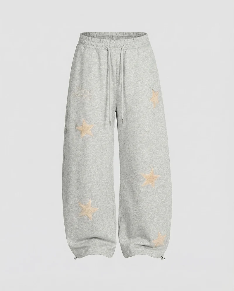 Damen Sweat-Palazzohose Stern-Applikationen