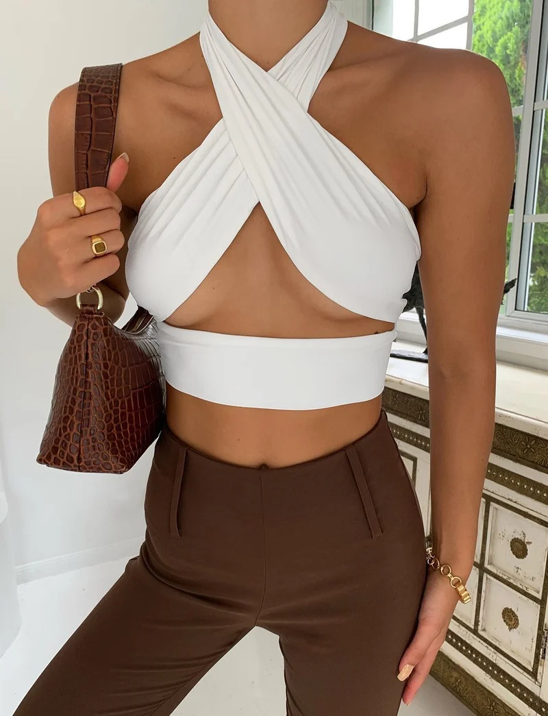 Damen Cropped Oberteil mit elegantem Schlaufen-Design Nord Taschen