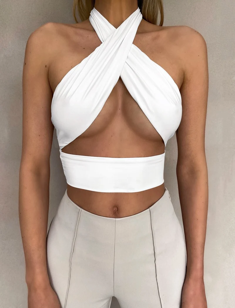 Damen Cropped Oberteil mit elegantem Schlaufen-Design Nord Taschen