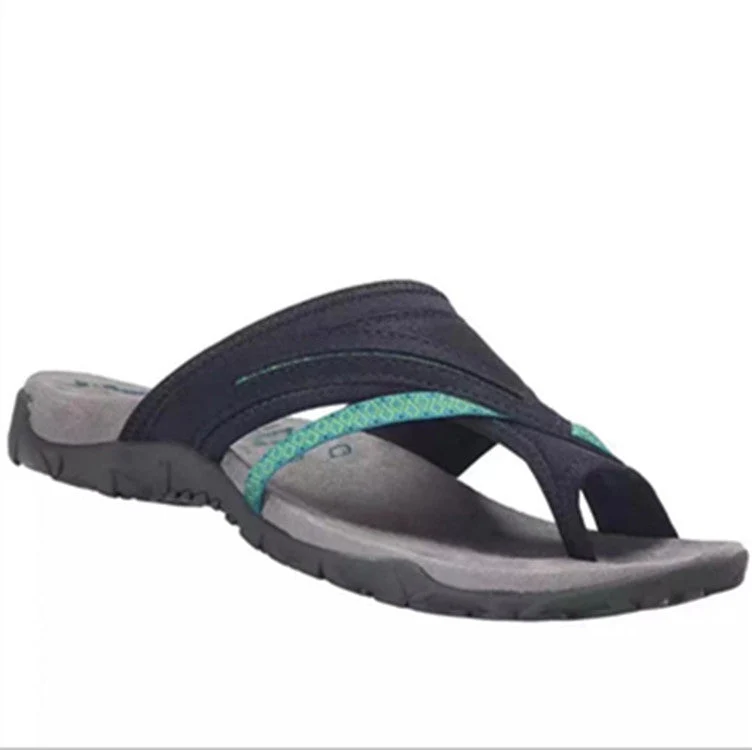 Damen bequeme Zehentrenner-Sandalen mit anatomischer Fußbettgestaltung