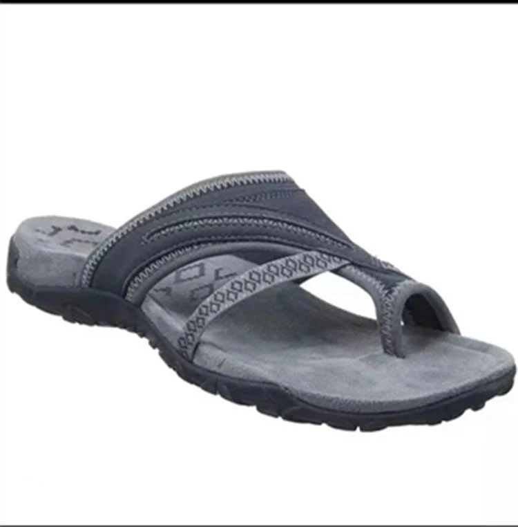 Damen bequeme Zehentrenner-Sandalen mit anatomischer Fußbettgestaltung