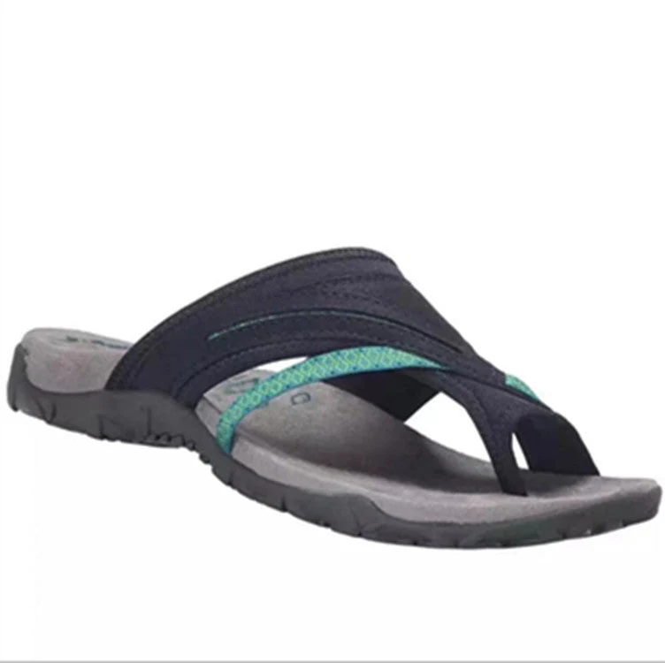Damen bequeme Zehentrenner-Sandalen mit anatomischer Fußbettgestaltung