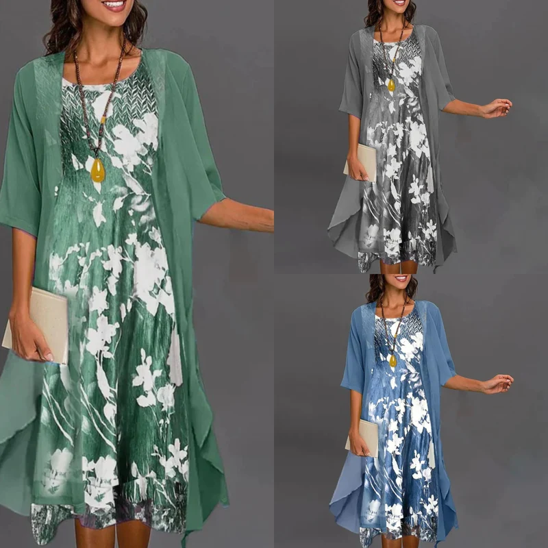 Elegante Blühende Setkleid