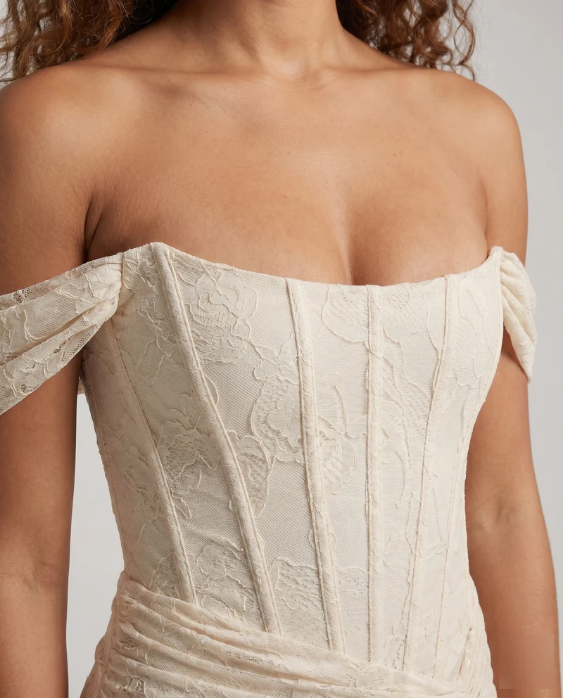 Damen Elegantes Maxikleid mit raffiniertem Spitzenfutter