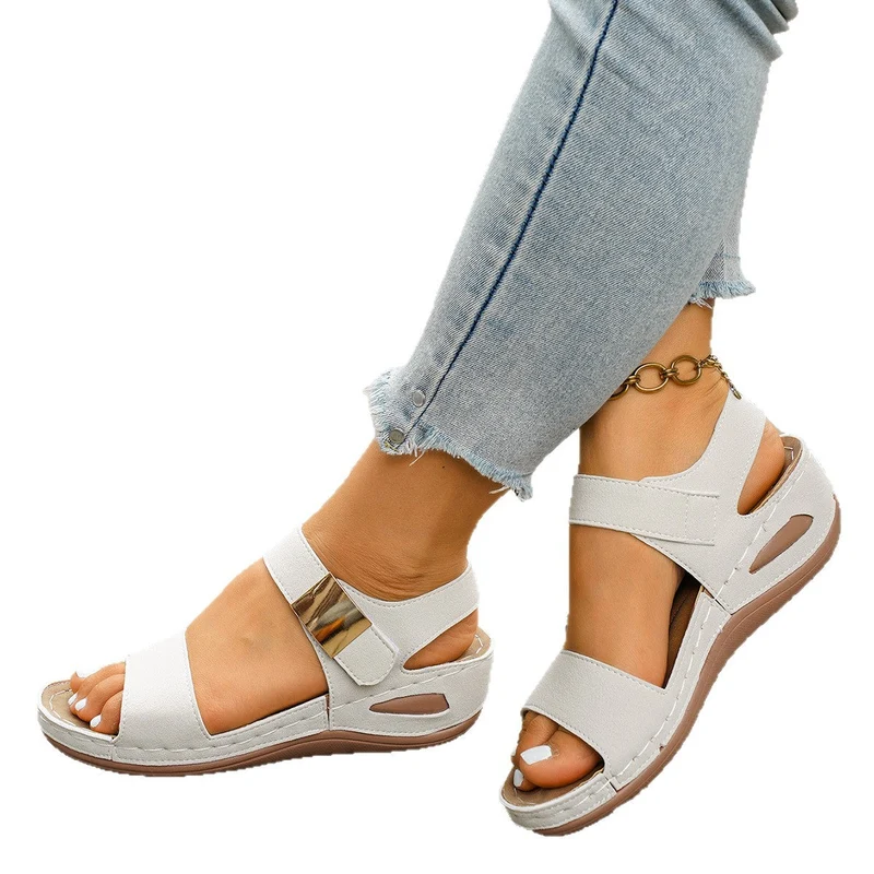 Damen Wedge-Sandalen mit modischem Riemendesign und elastischem Fußbett Nord Taschen