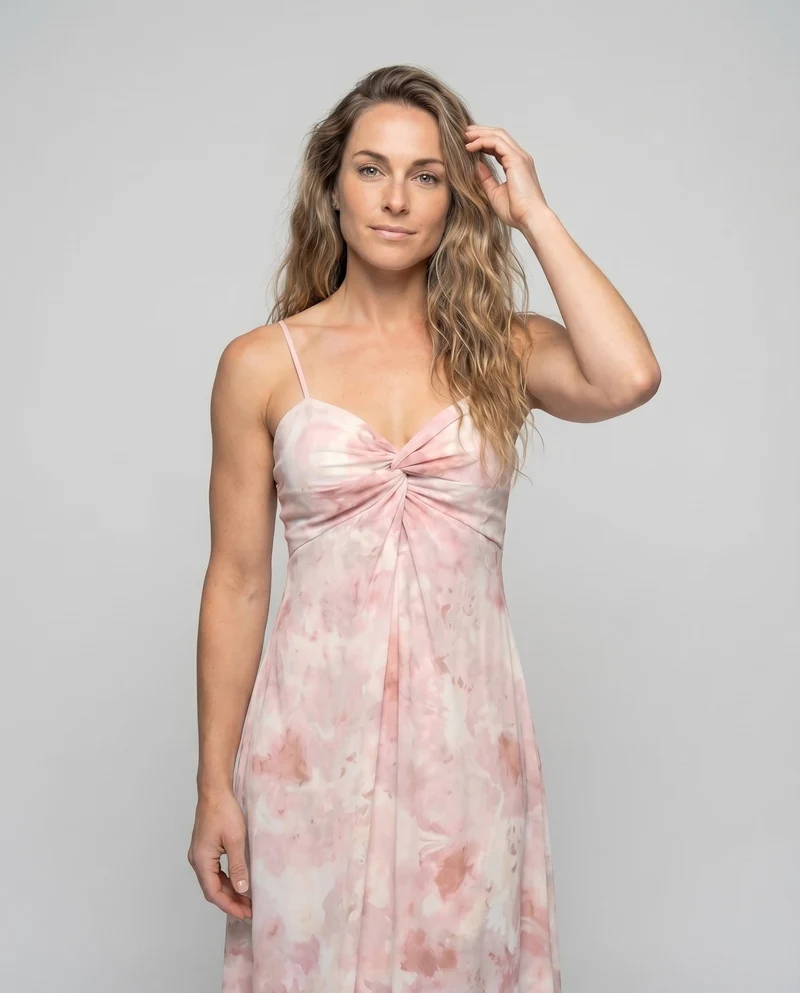 Damen Seidenoptik-Robe Drapierte Brust Bindeschärpe Bodenlang