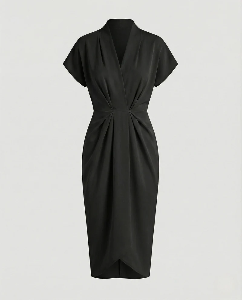 Damen Midikleid elegant Drapiert