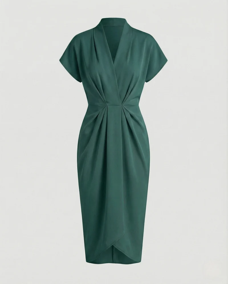 Damen Midikleid elegant Drapiert