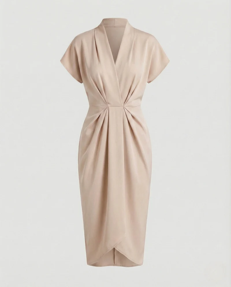 Damen Midikleid elegant Drapiert