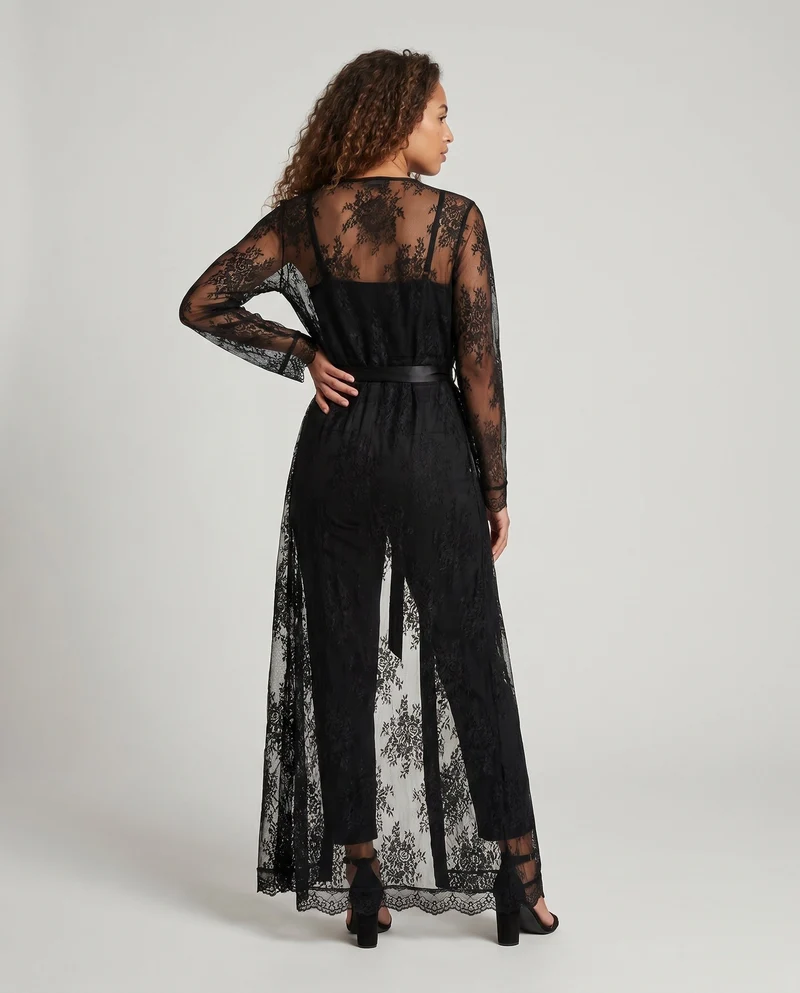 Damen Eleganter Spitzenkimono mit fließendem Schnitt