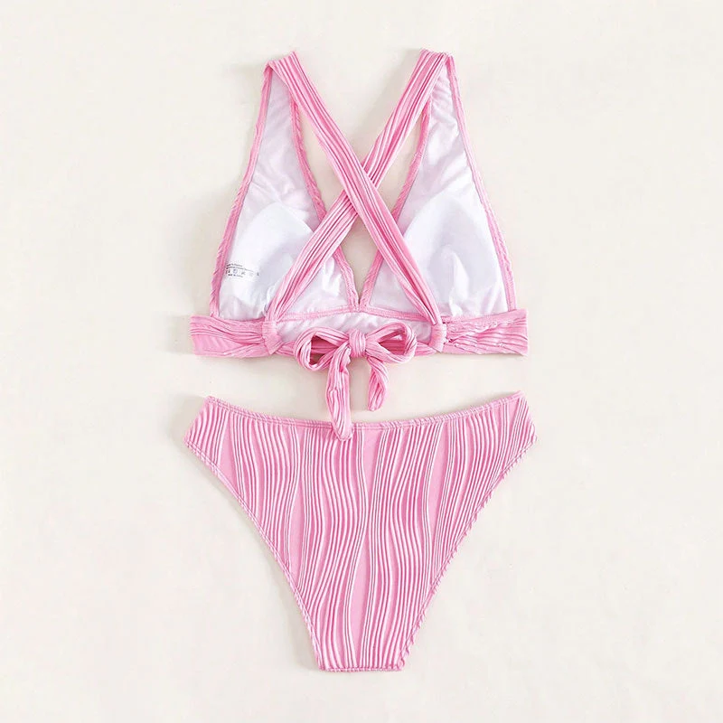 Damen Triangel-Bikini mit hoher Taille und modernem Rüschendesign Nord Taschen