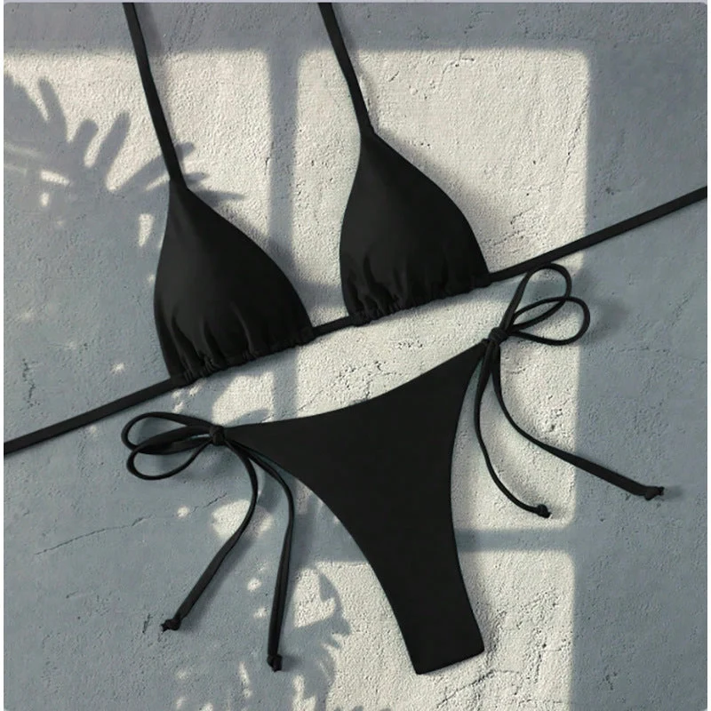 Damen Spaghetti-Träger-Bikini Set