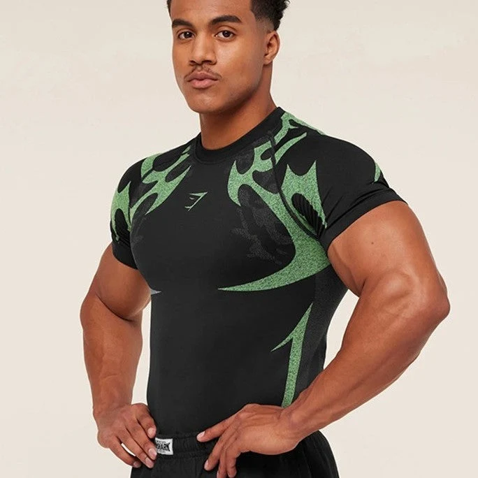 Herren nan nahtloses formgNord Taschenendes Funktionsshirt mit Kompressionseffekt und ergonomischen Muskelzonen