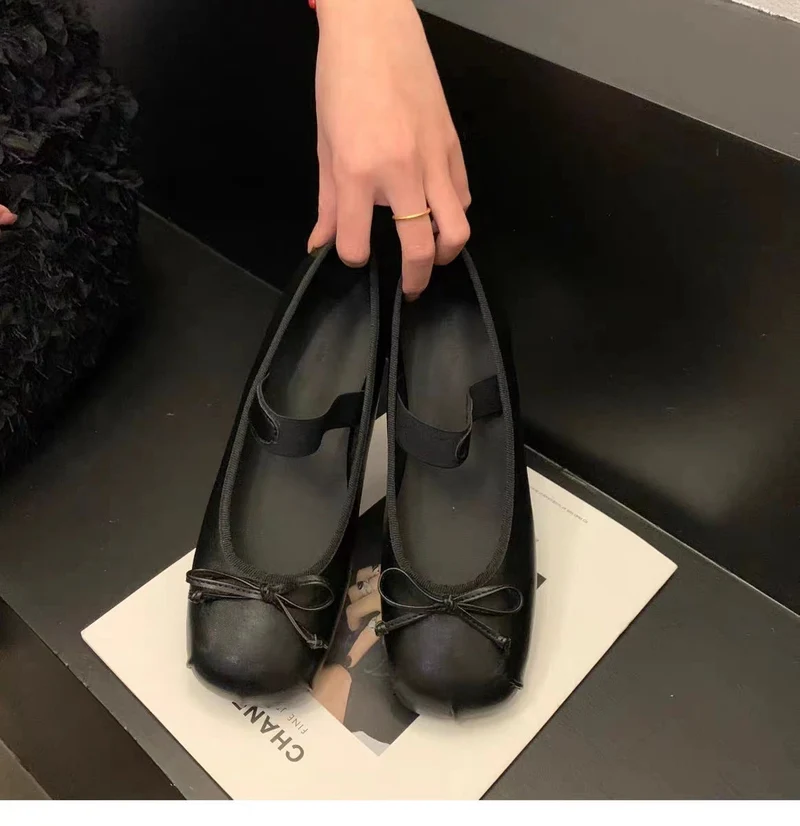 Damen Ballerinas mit anpassbarem Riemchen und eleganter Schleifenapplikation
