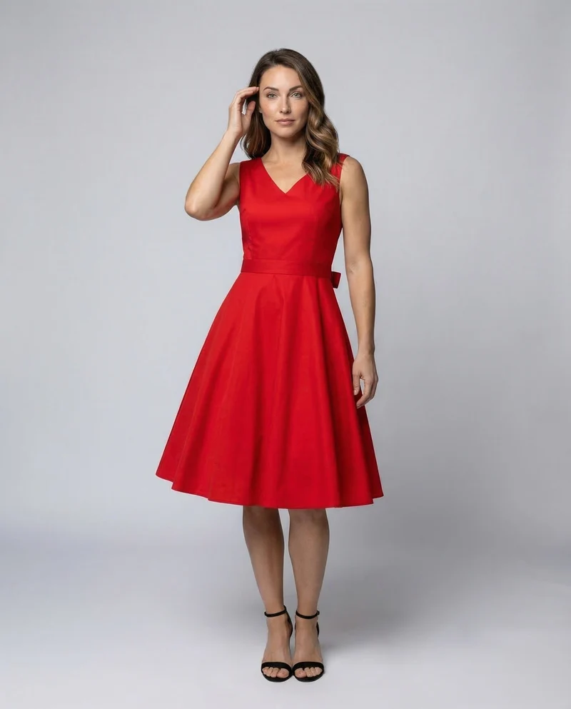Damen A Linie Kleid Schleifen