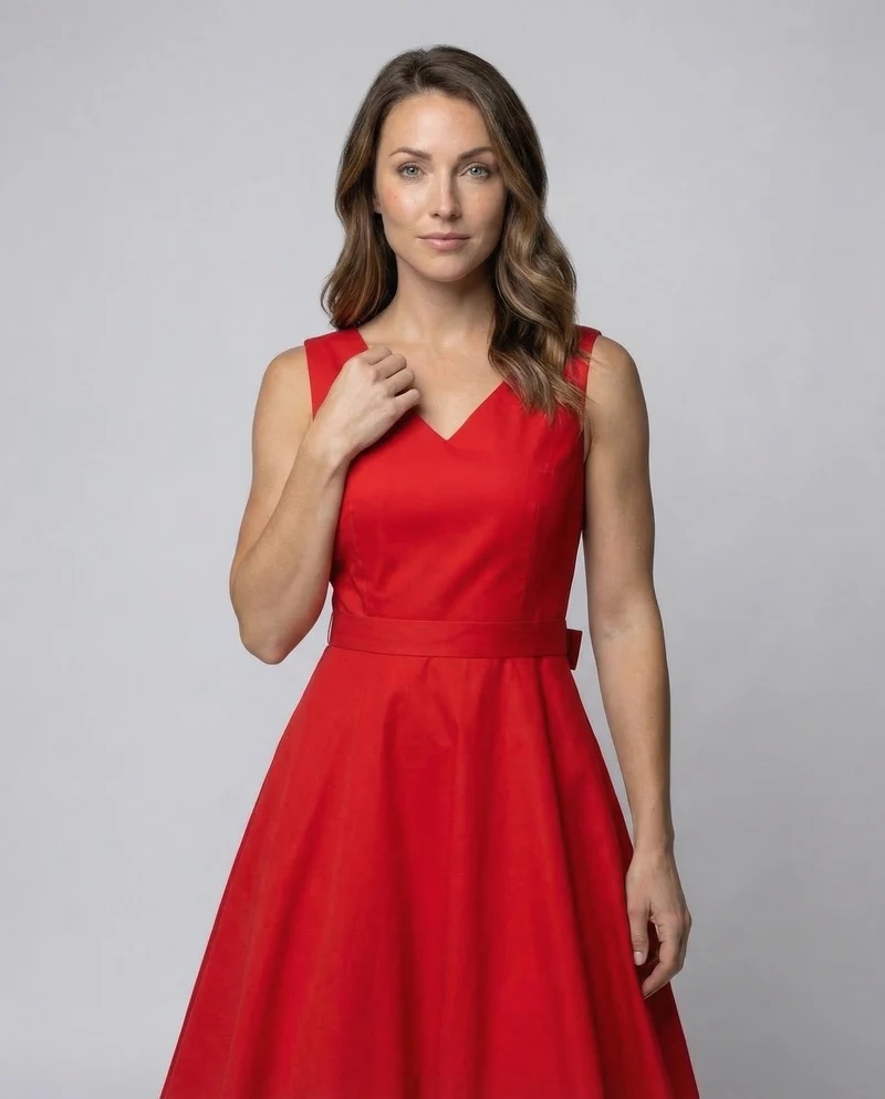 Damen A Linie Kleid Schleifen