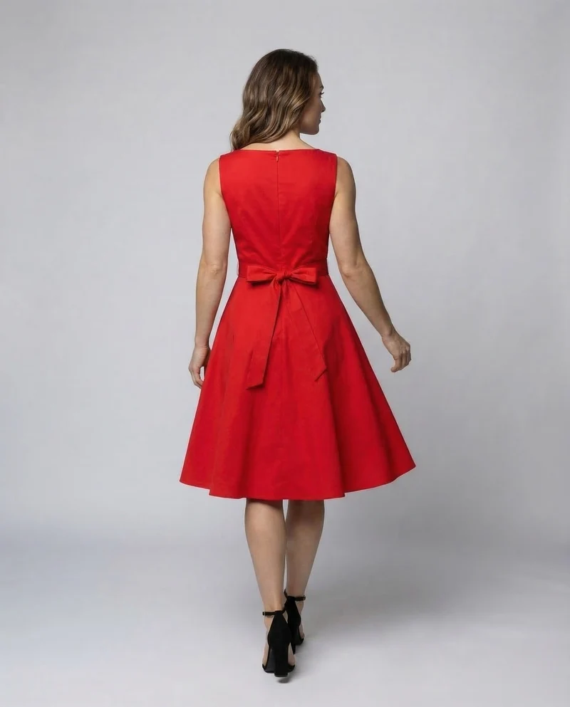 Damen A Linie Kleid Schleifen