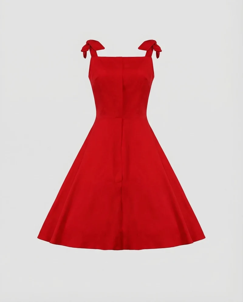 Damen A Linie Kleid Schleifen