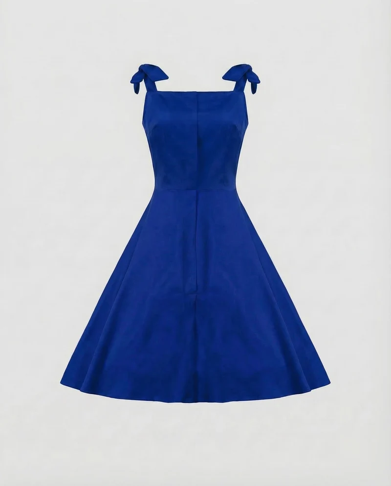 Damen A Linie Kleid Schleifen