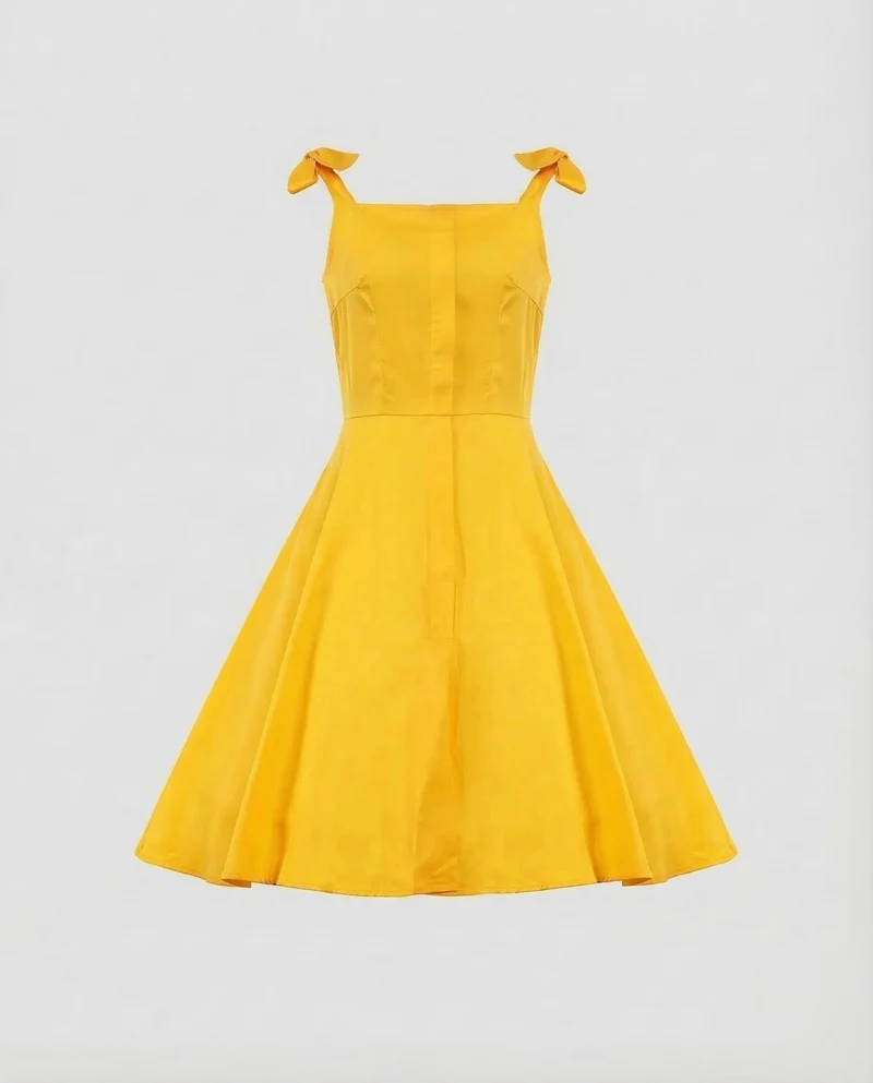 Damen A Linie Kleid Schleifen