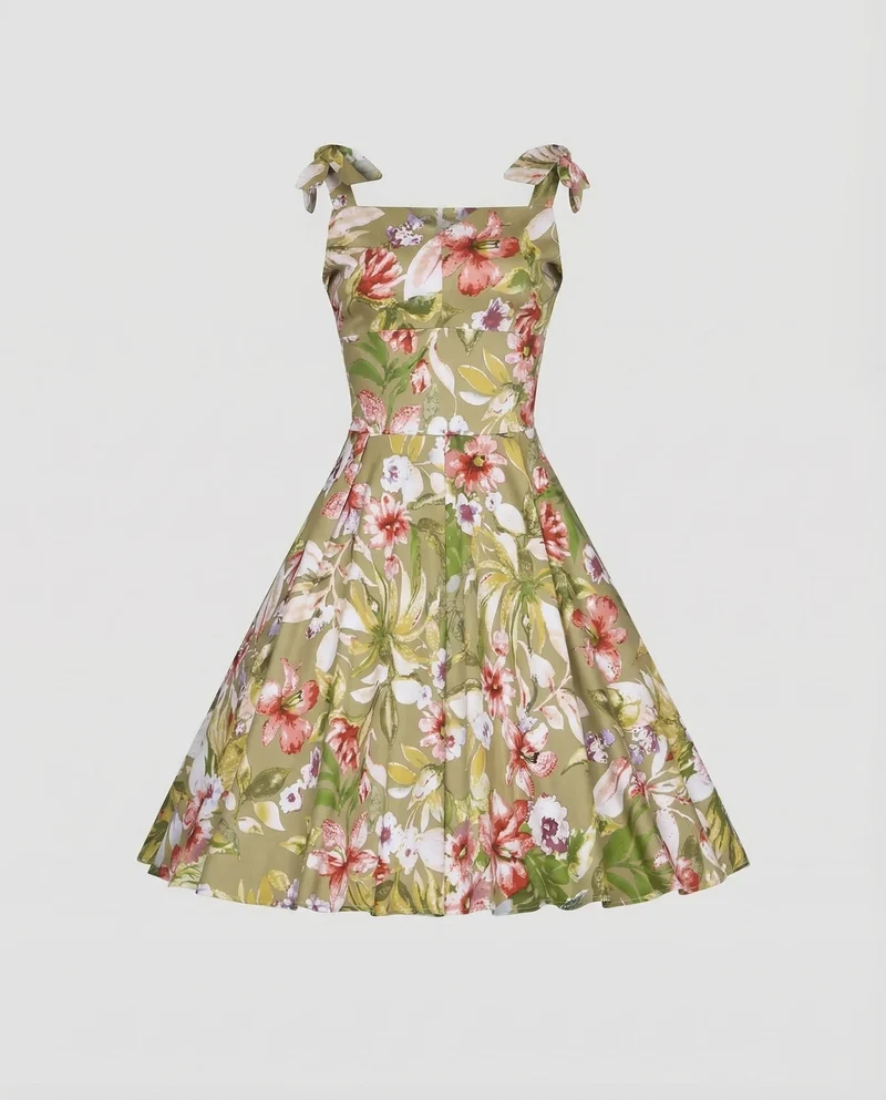 Damen A Linie Kleid Schleifen