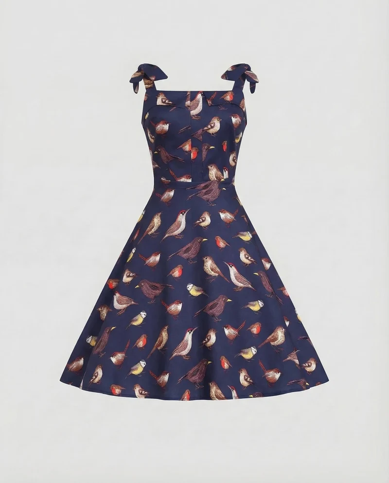 Damen A Linie Kleid Schleifen