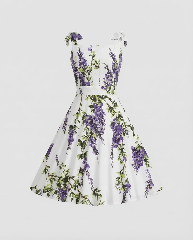 Damen A Linie Kleid Schleifen