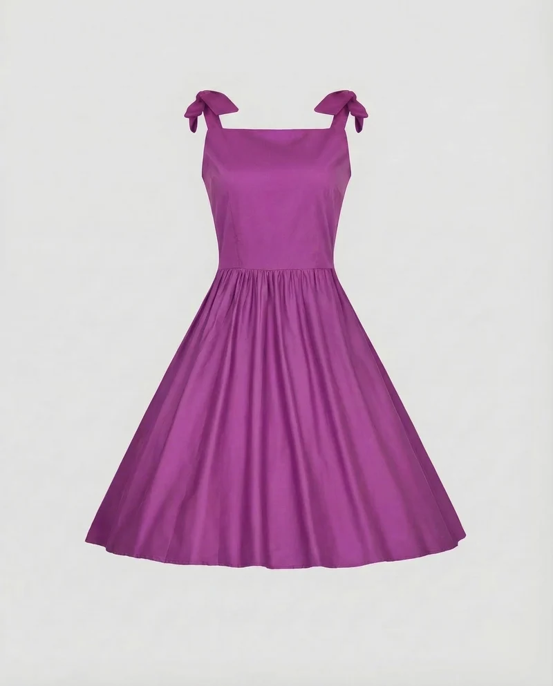 Damen A Linie Kleid Schleifen