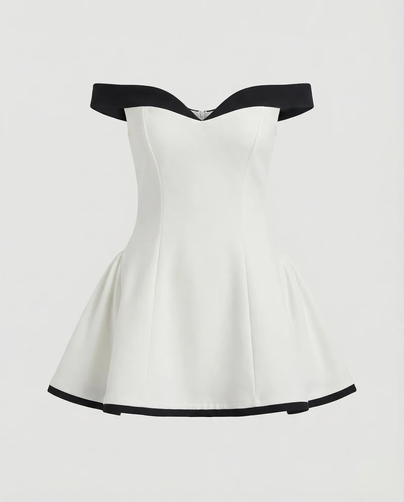 Damen Romantische Wiener-Nähte Korsett-Minikleid