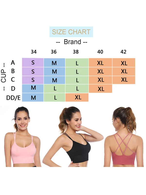 3Er Pack Damen Sport Bh Gepolstert Crisscross Yoga Bh Nahtlos Mittel Impact Fitness Activewear