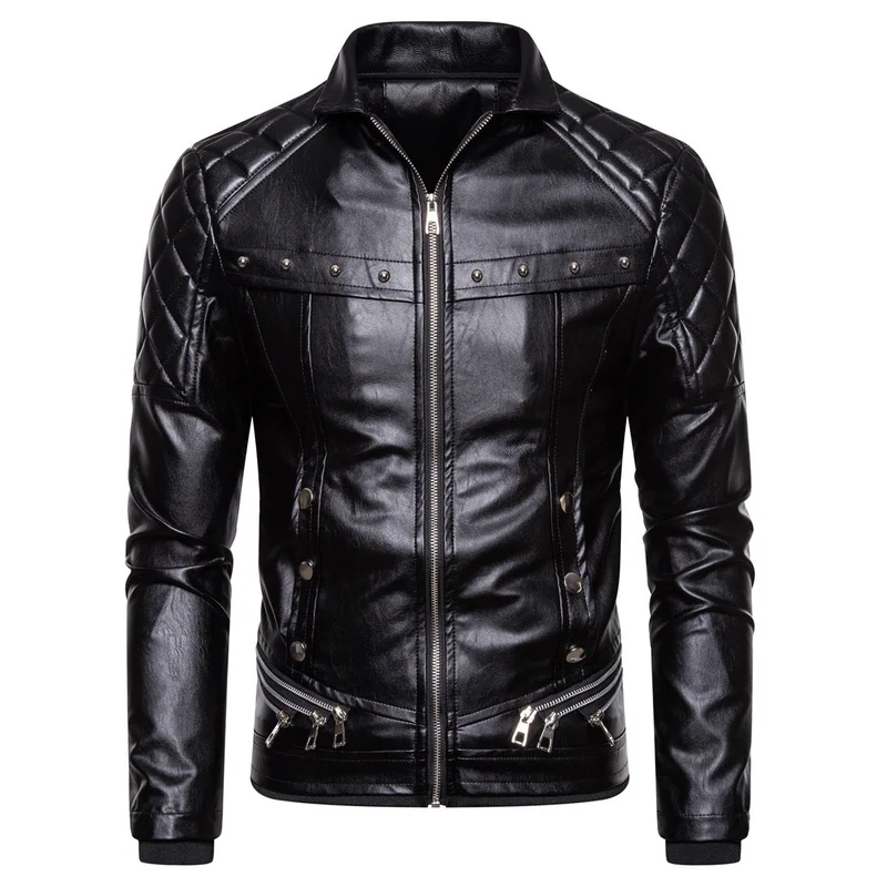 Herren Kunstlederjacke mit luxuriösem Fellkragen