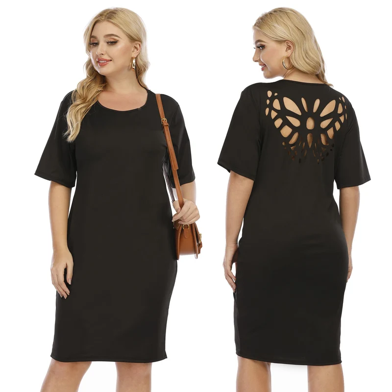Damen komfortables Midi-Kleid mit lässigem Schnitt