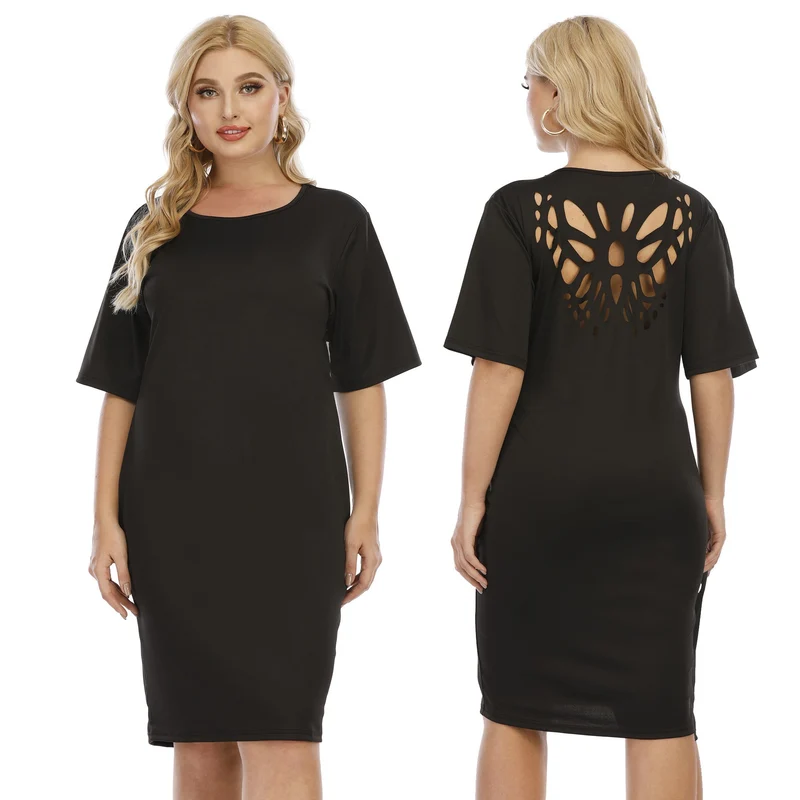 Damen komfortables Midi-Kleid mit lässigem Schnitt
