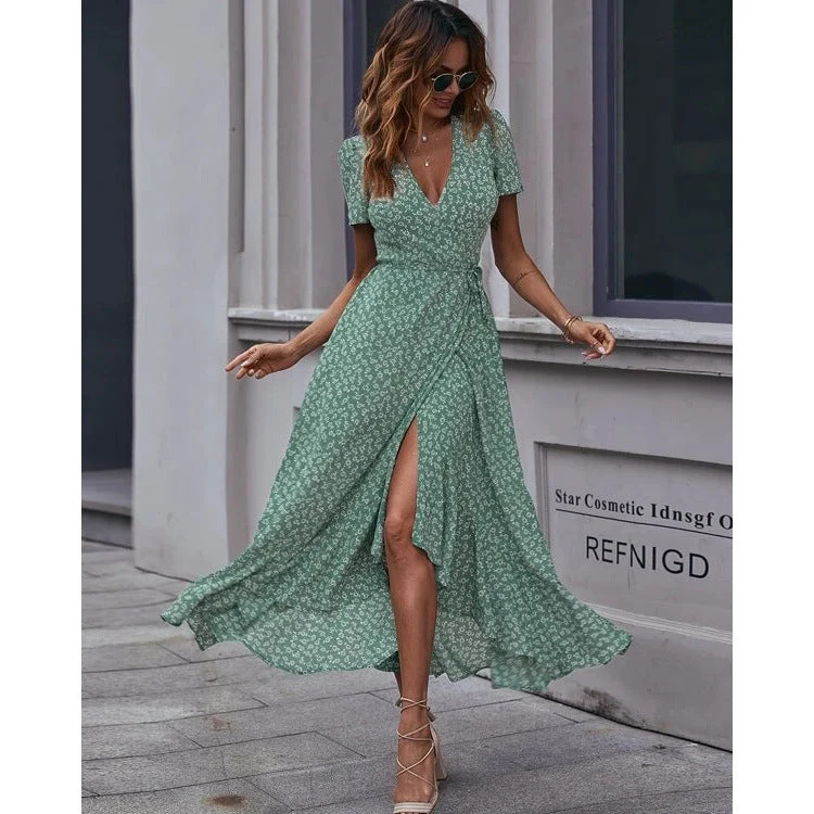 Damen Wickelkleid mit floralem Muster