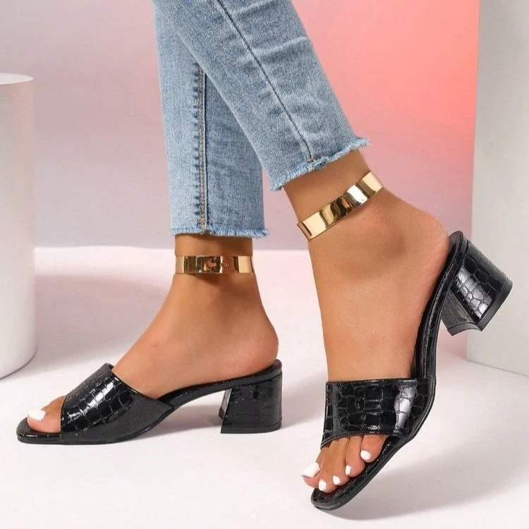 Damen Elegante Blockabsatz Sandaletten